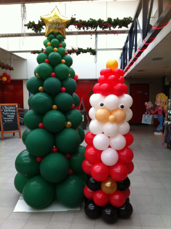 Kerstman en Kerstboom ballonnenfiguur