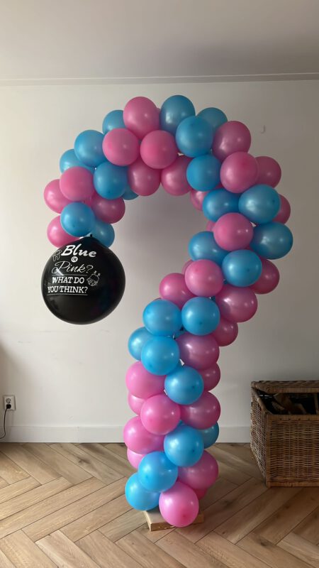 Vraagteken ballondecoratie Gender Reveal