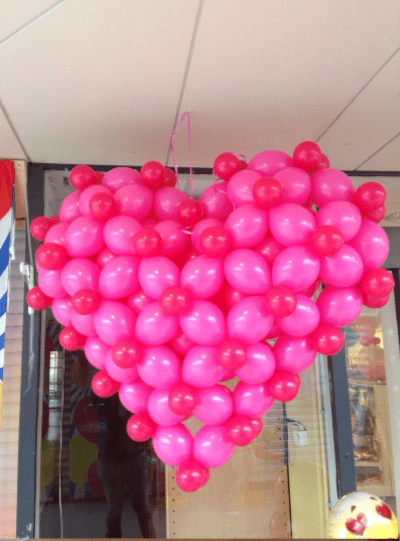 Ballonnenhart 3d klein rood en roze