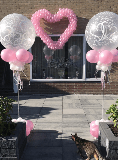 Ballonnenhart roze voor een bruiloft