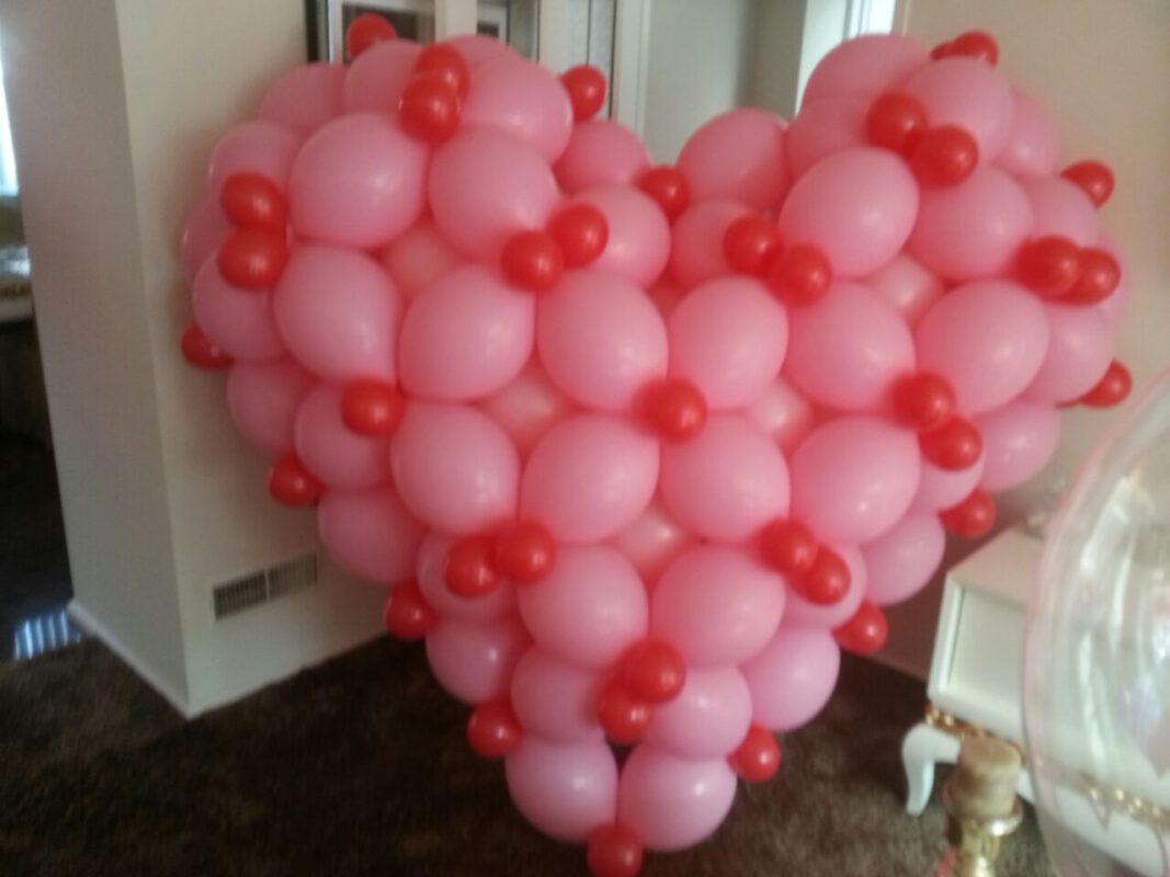 Ballonnenhart roze en rood