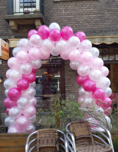 Ballonboog roze-wit-fuchsia